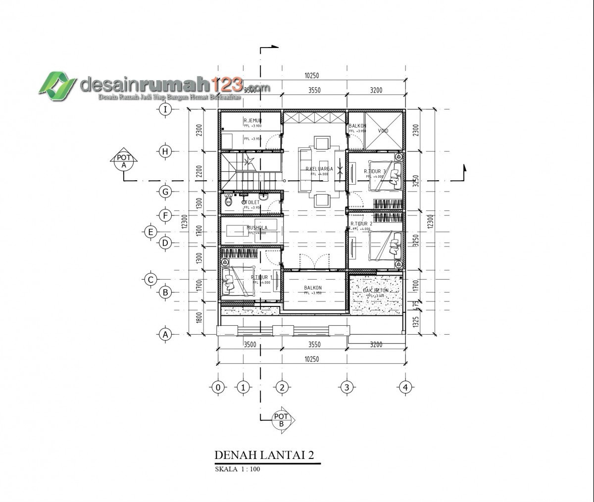 Desain rumah minimalis 2 lantai di lahan 10x12 m2 desain 