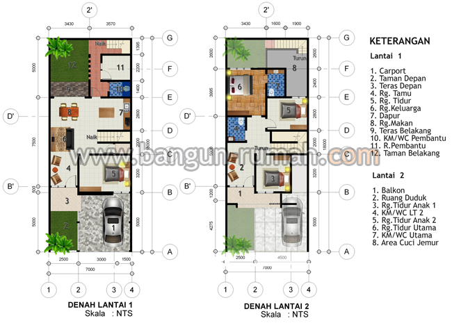 Desain Rumah 2 Lantai di Lahan 7 x 18 M2 -