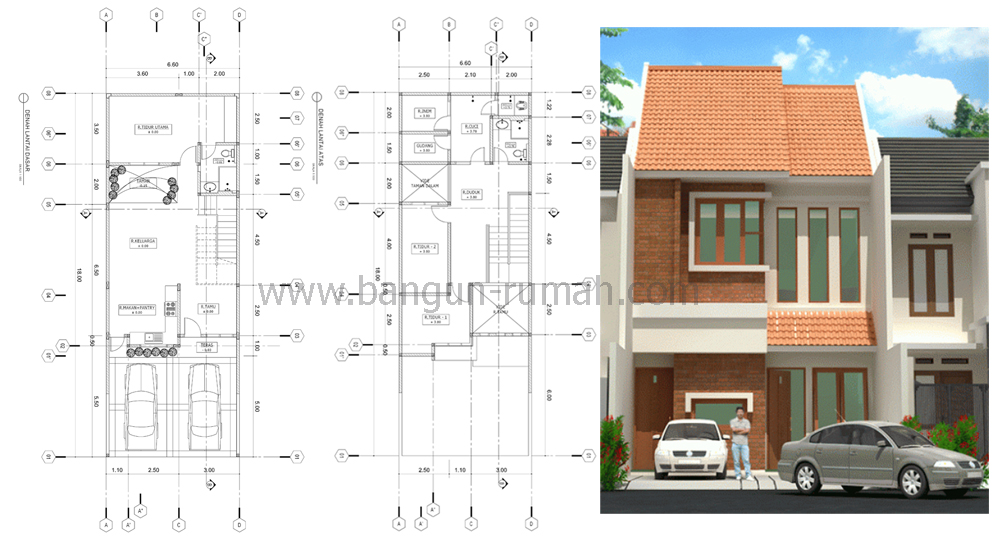 Desain Rumah 2 Lantai Ukuran Tanah 6 18 M2 Studio