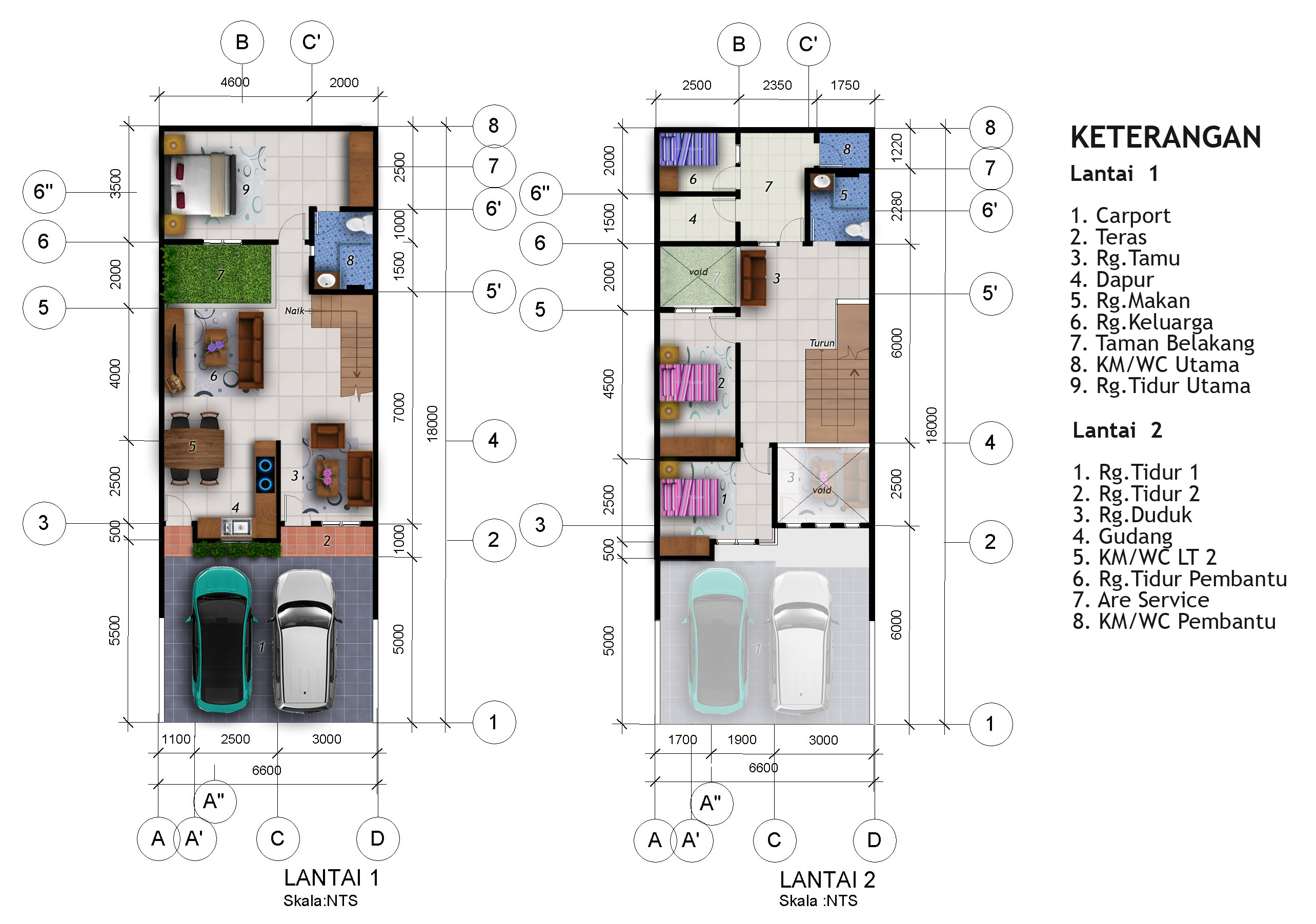 Desain Rumah 6 X 18 M2 Dua Lantai Ada Taman Indoor Desain Rumah