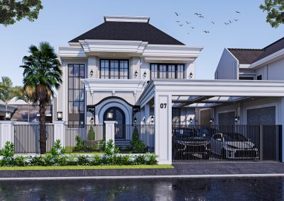 Desain Rumah Classic 2 Lantai 14 X 68 M2 Di Riau