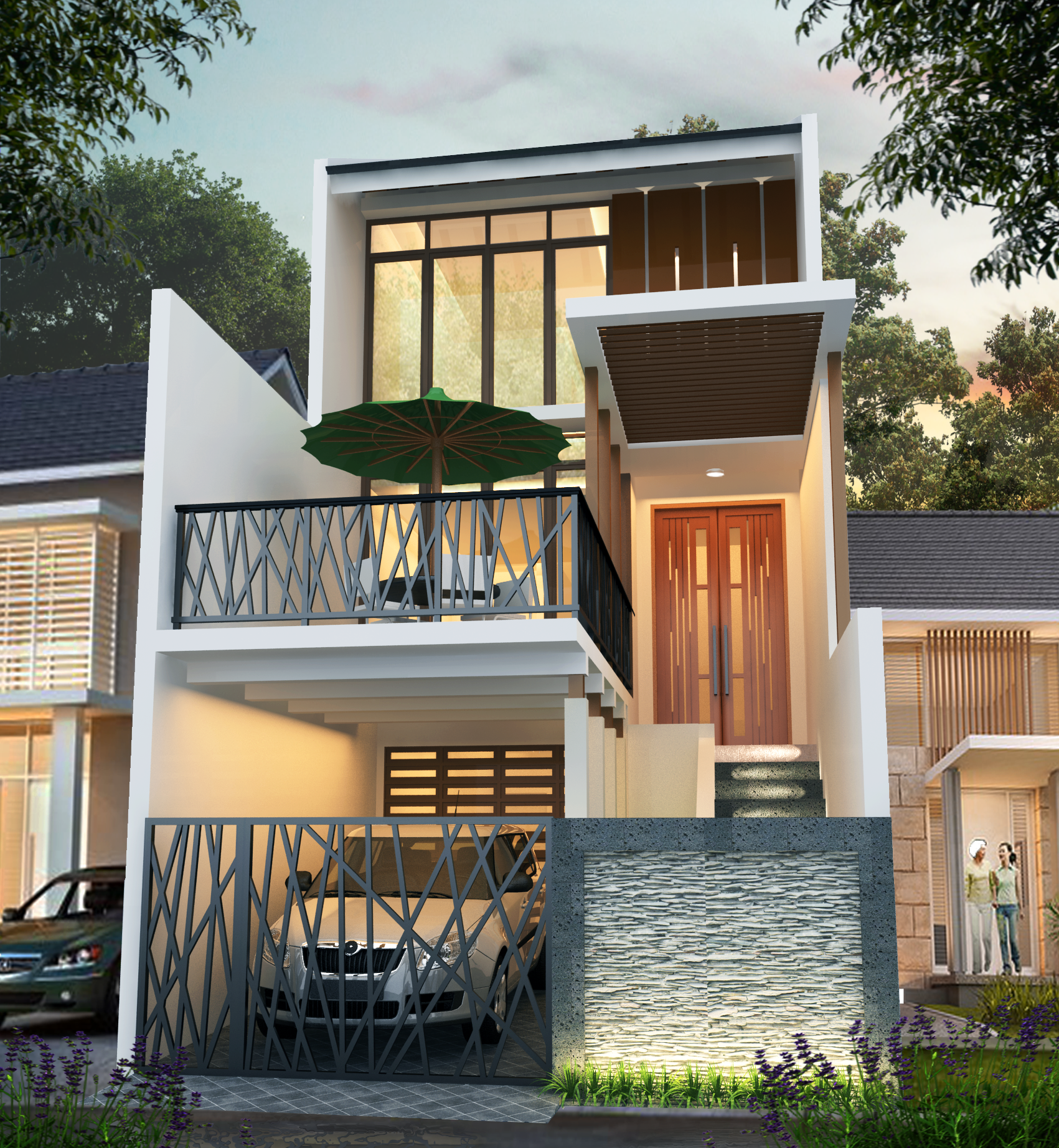 Desain Rumah 5 x 20 M2 Minimalis Tiga Lantai ~ Desain Rumah Online