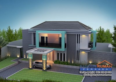 Desain Rumah Tropis 2 Lantai Bapak Efendi di Cibinong Bogor